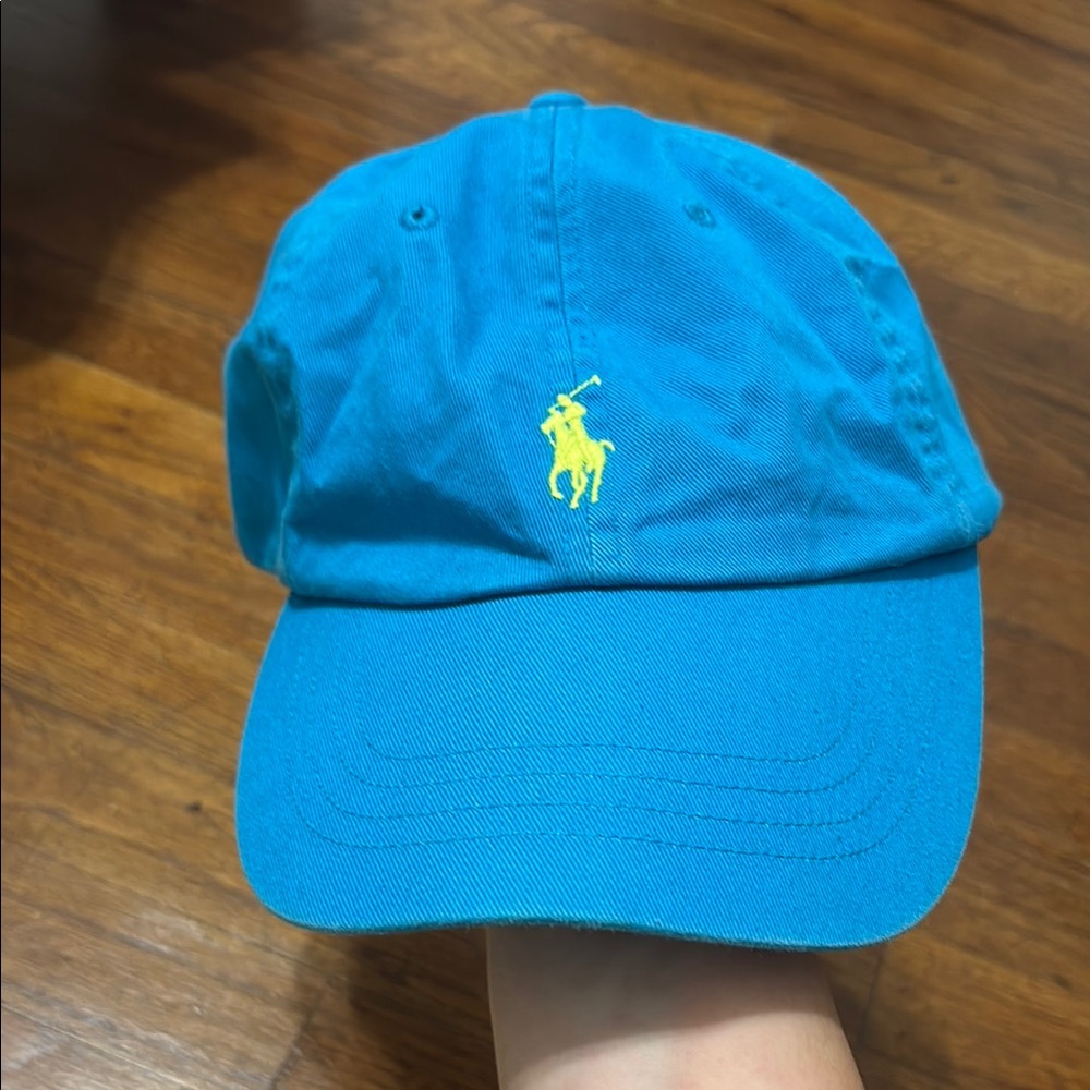 Polo Ralph Lauren Blue Cap with Yellow Logo LIKE NEW!